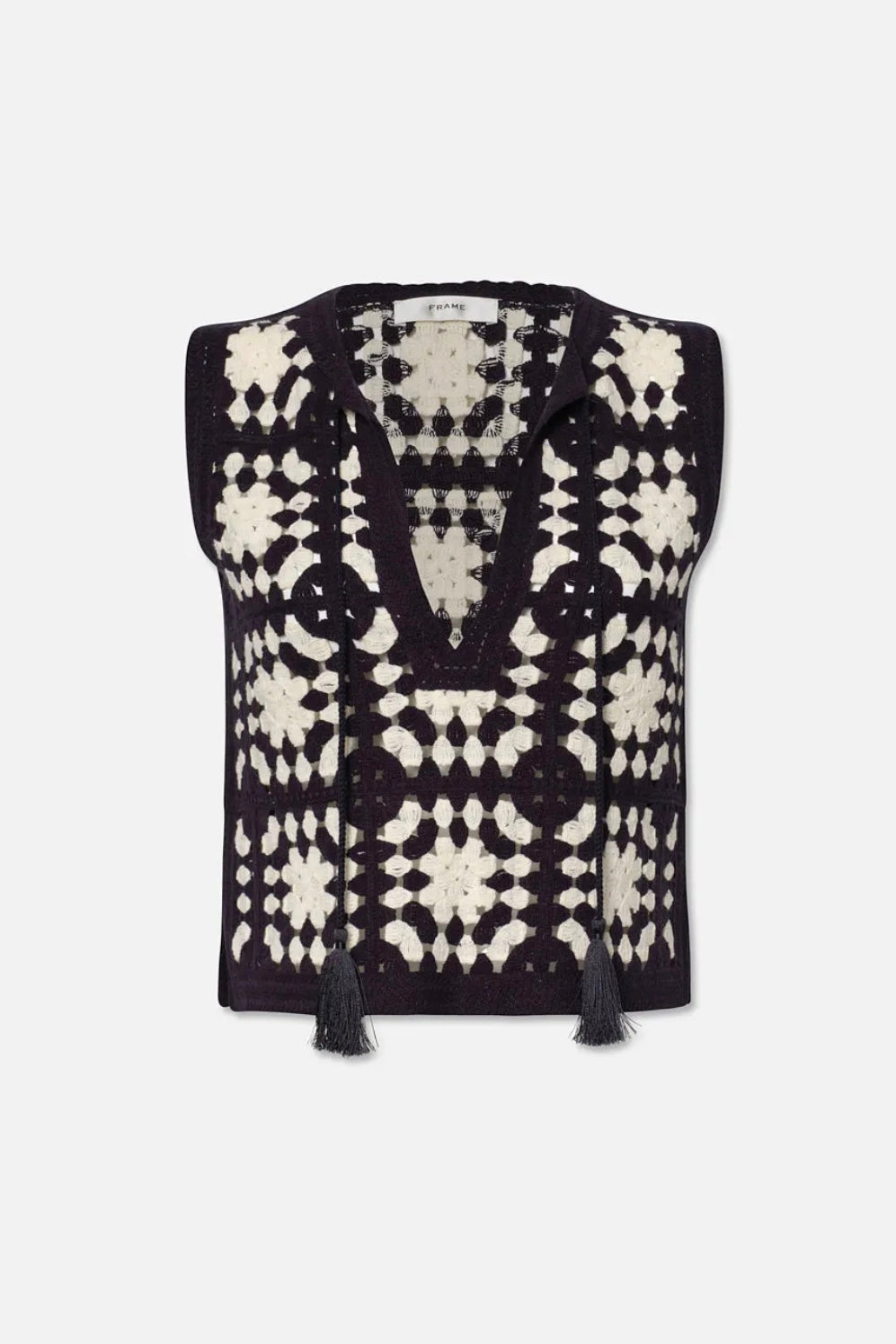 Frame - Crochet Tassel Popover Top