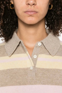 Guest in Residence - Collegiate Striped Polo Cashmere Top