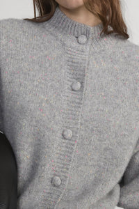 Frame - The Cashmere Fleck Cardi (silver)