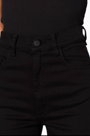 DL1961 - Hepburn Wide Leg  - 27" length (Jet Black)