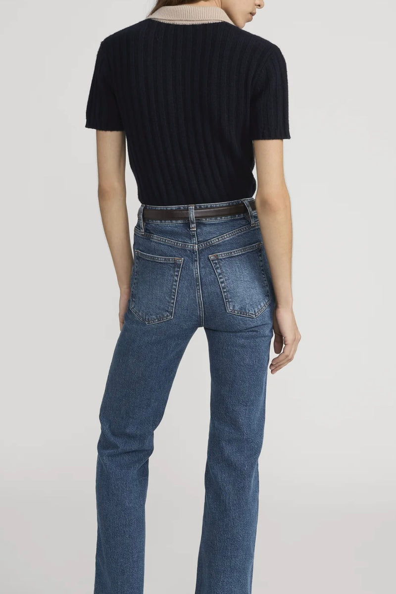 Frame - The Contrast Trim Polo (navy multi)