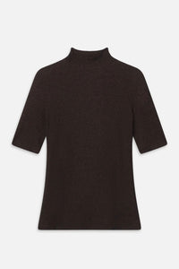 Frame - The Lurex Mock Neck Tee (americano)