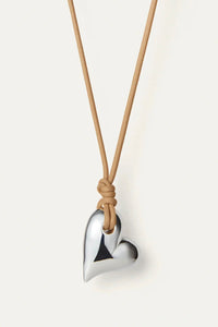 Jenny Bird - Art Heart on a String (silver)