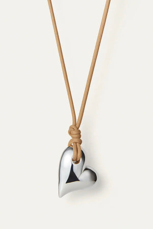 Jenny Bird - Art Heart on a String (silver)