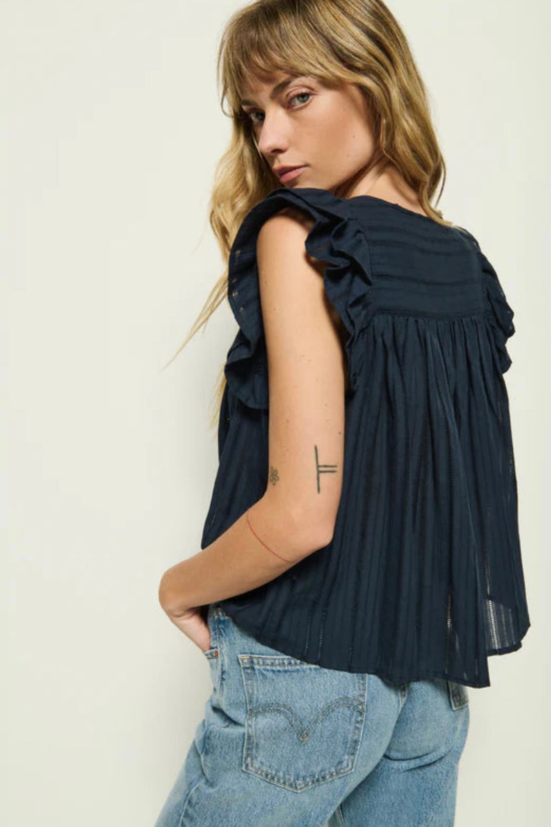 Nation Ltd. - Claudia Flutter Top (navy)