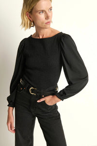 Nation LTD. - Aidan Smocked Blouse (jet black)