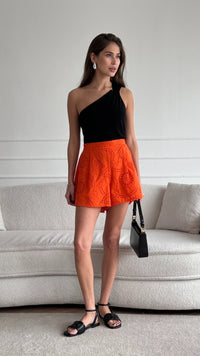 Charli - Laina Broderie Shorts (tangerine)