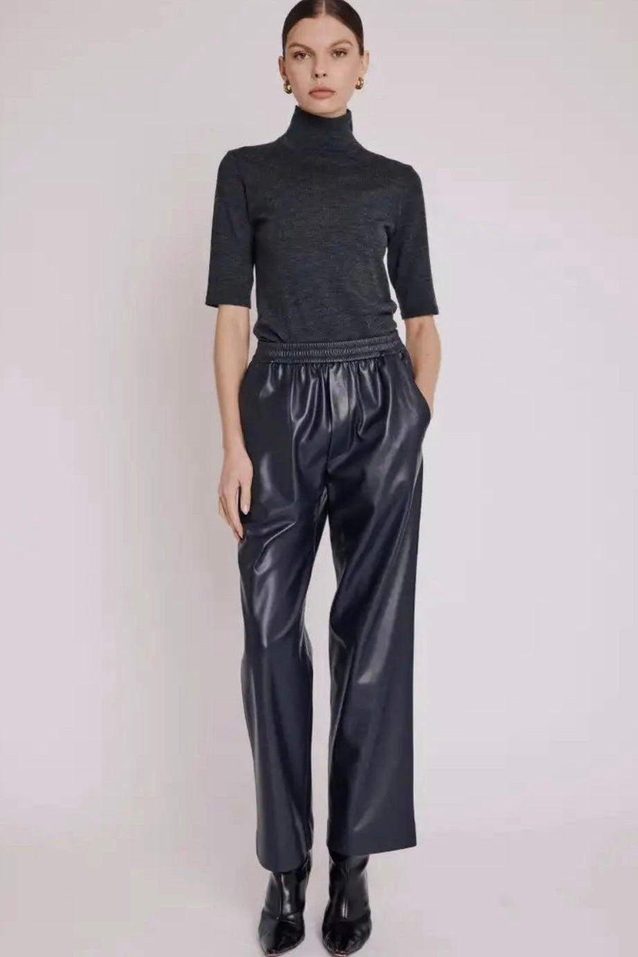 Berenice - Preston Faux Leather Pants (navy)