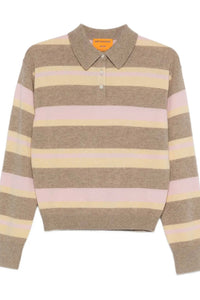 Guest in Residence - Collegiate Striped Polo Cashmere Top