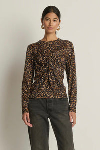 Nation LTD> - Marion Twist Front Tee (winter leopard)