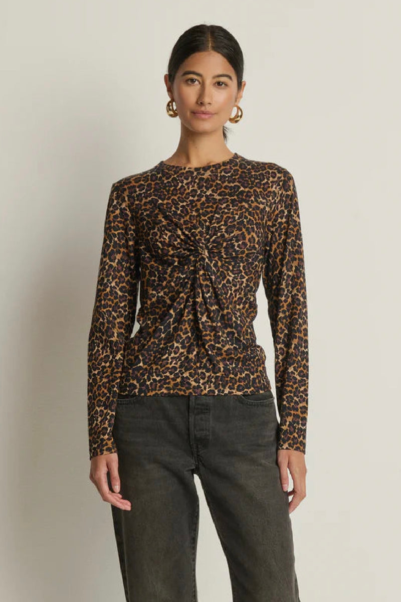 Nation LTD> - Marion Twist Front Tee (winter leopard)