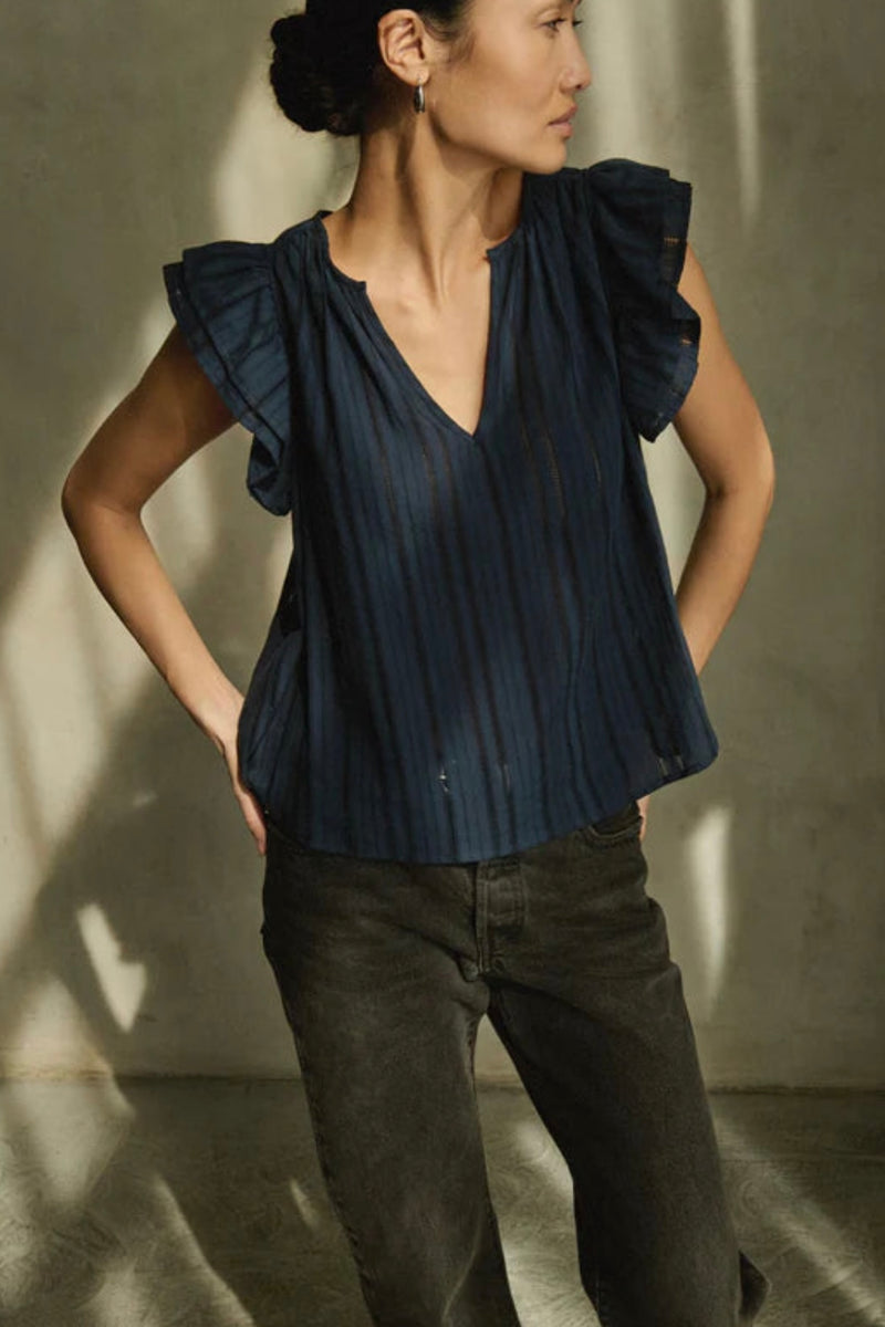 Nation Ltd. - Claudia Flutter Top (navy)
