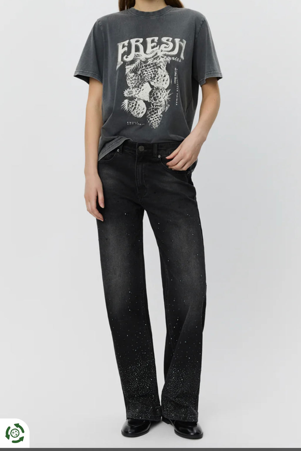 Sofie Schnoor - Paris Jeans (washed black w/gemstones)