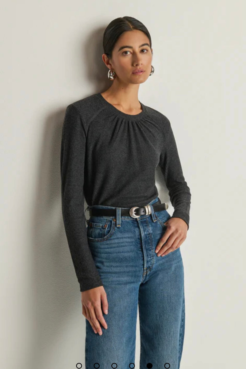 Nation LTD. - Alejandra Long Sleeve Top (heather charcoal)