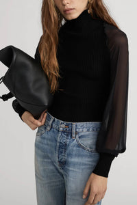 Frame - The Sheer Sleeve Top (back)