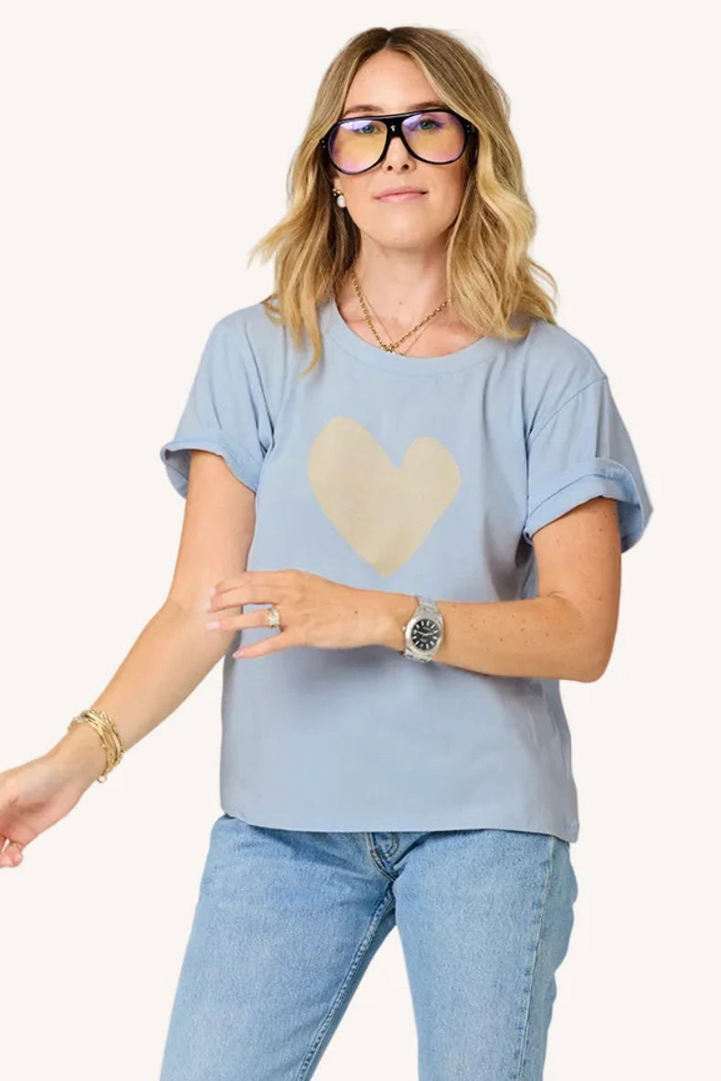 Kerri Rosenthal - Suke Imperfect Heart Tee (french blue-latte)