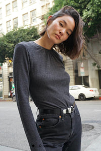 Nation LTD. - Alejandra Long Sleeve Top (heather charcoal)