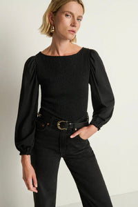 Nation LTD. - Aidan Smocked Blouse (jet black)