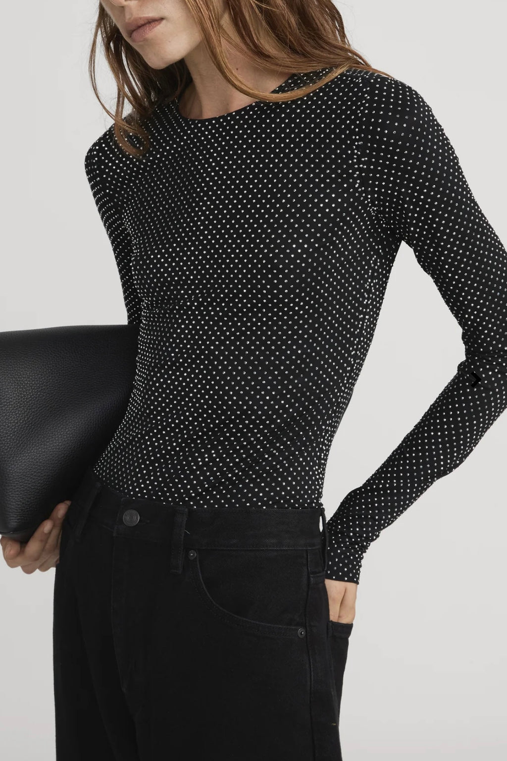 Frame - The Rhinestone Jersey Top (black)