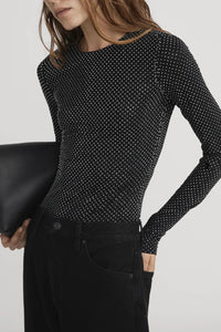 Frame - The Rhinestone Jersey Top (black)