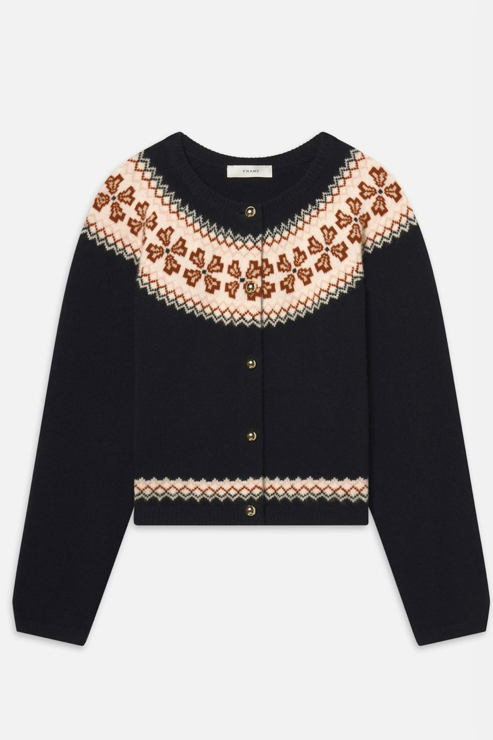 Frame - The Cashmere Fairisle Cardi (navy)