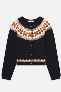 Frame - The Cashmere Fairisle Cardi (navy)