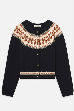 Frame - The Cashmere Fairisle Cardi (navy)