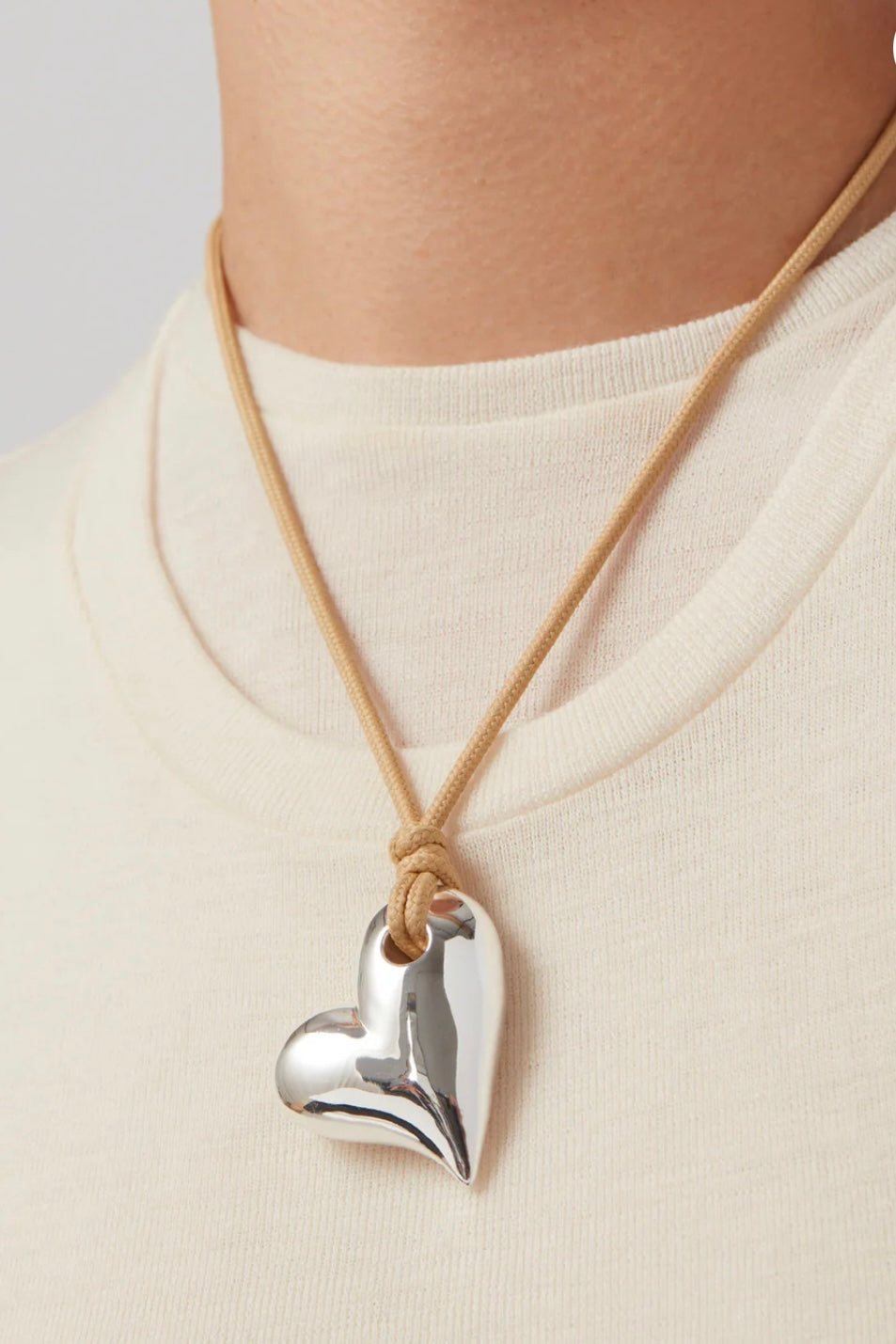 Jenny Bird - Art Heart on a String (silver)