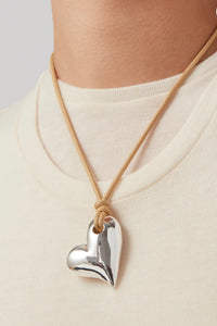Jenny Bird - Art Heart on a String (silver)