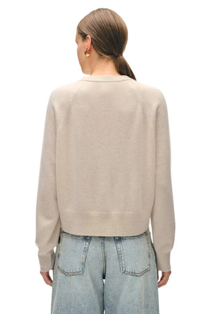 White + Warren - Cashmere Easy Sweatshirt (Taupe Heather)