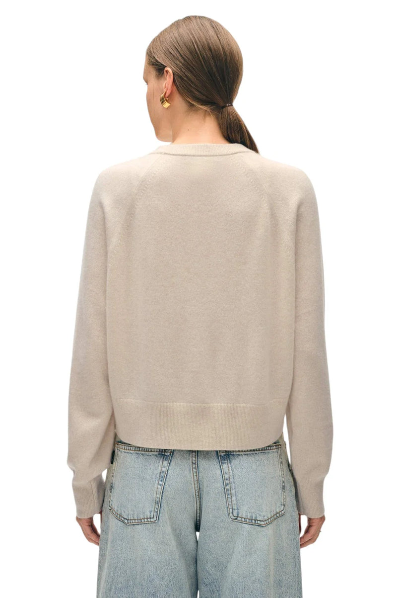 White + Warren - Cashmere Easy Sweatshirt (Taupe Heather)