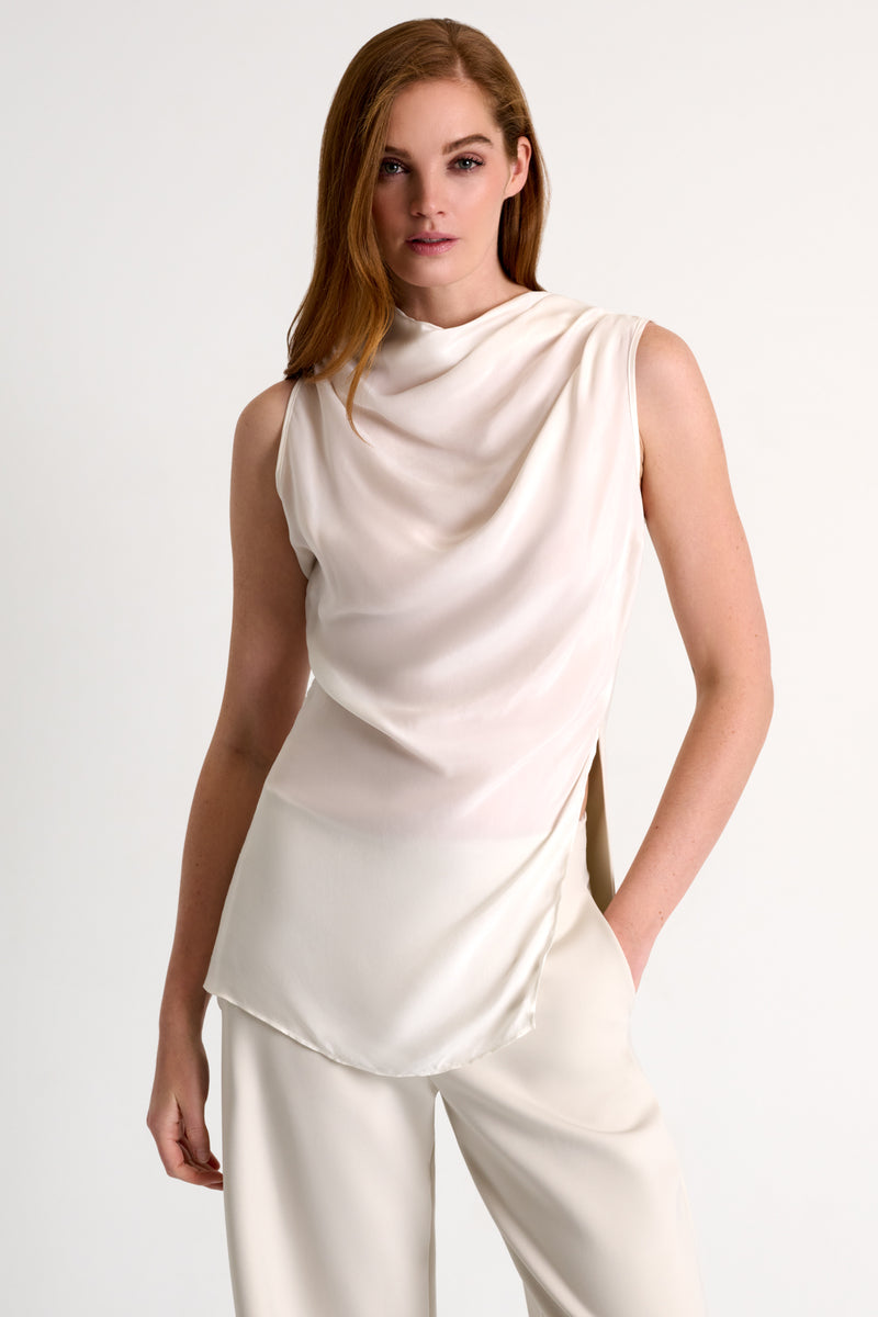 SHAN - Sofia Draped High Boat Neck Top (52561-96)