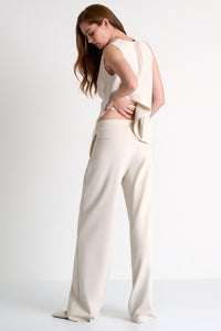 SHAN - Sofia Tailored Wide-Leg Pants (Beige 52567-52)