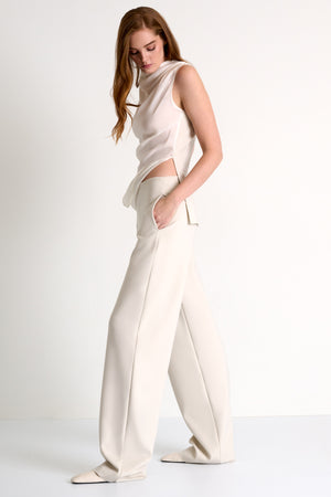 SHAN - Sofia Tailored Wide-Leg Pants (Beige 52567-52)