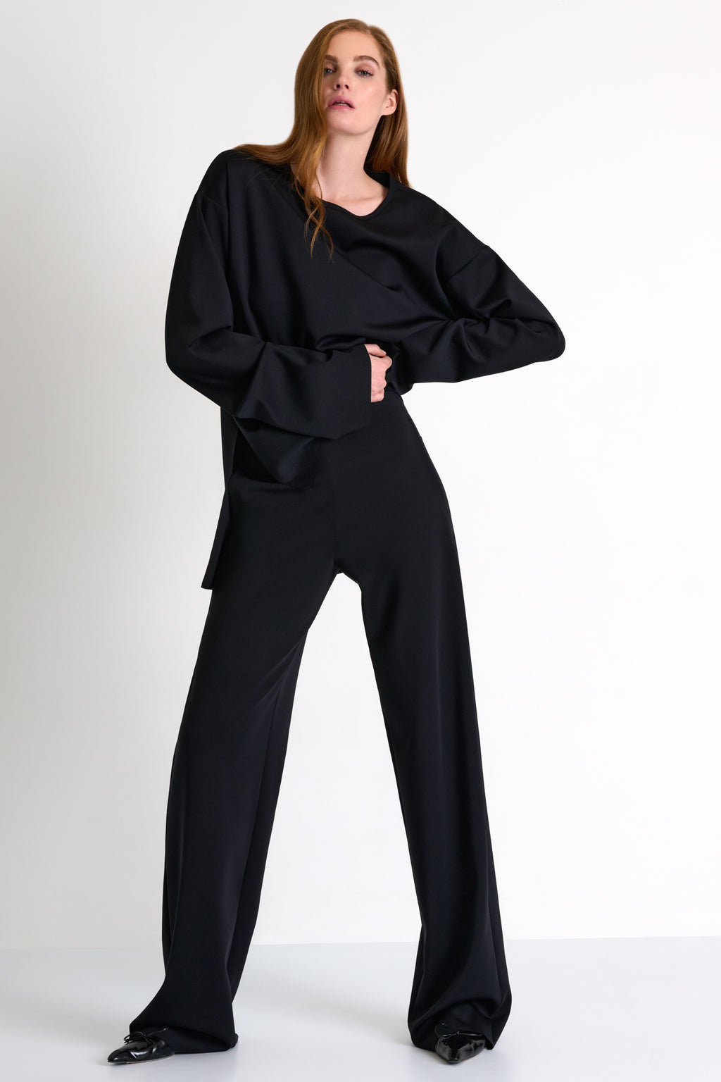 SHAN - Sofia Tailored Wide-Leg Pants (Black 52567-52)