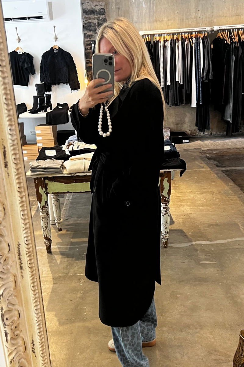 Marella - Tenna Wool + Cashmere Broadcloth Coat (black)