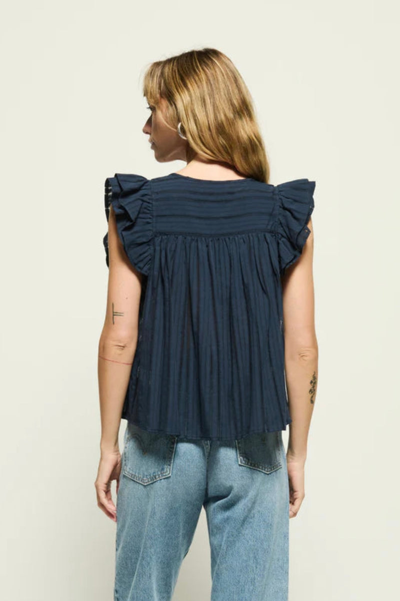 Nation Ltd. - Claudia Flutter Top (navy)