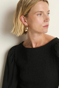 Nation LTD. - Aidan Smocked Blouse (jet black)