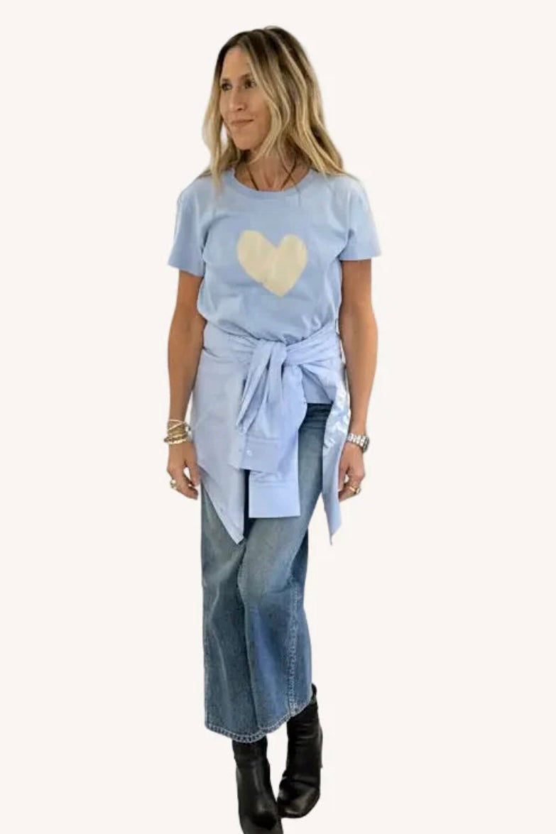 Kerri Rosenthal - Suke Imperfect Heart Tee (french blue-latte)