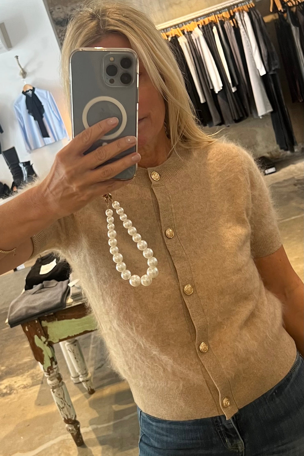 Pissenlit - Golden Button Short Sleeve Cardigan