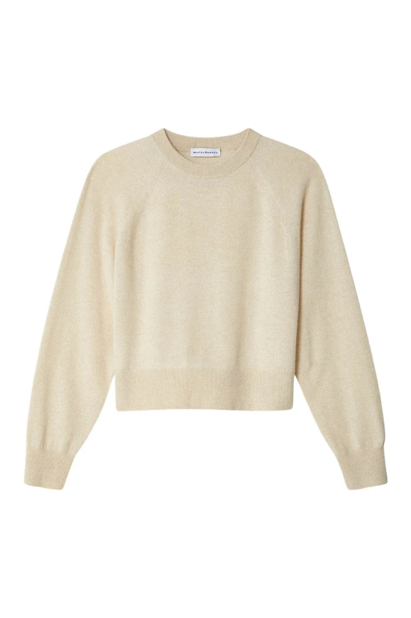 White + Warren - Cashmere Easy Sweatshirt (Taupe Heather)