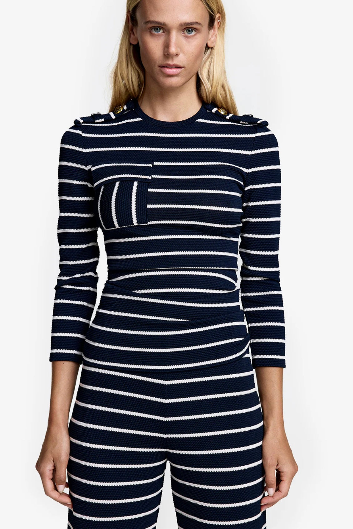 [DIGUE]★ marine stripe sleeveless KNIT★ 240910_MESHKI_Archive_Drp5_03_