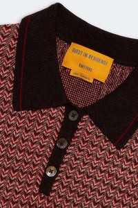 Guest in Residence - Chevron L/S Shrunken Cashmere Polo