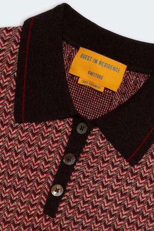 Guest in Residence - Chevron L/S Shrunken Cashmere Polo