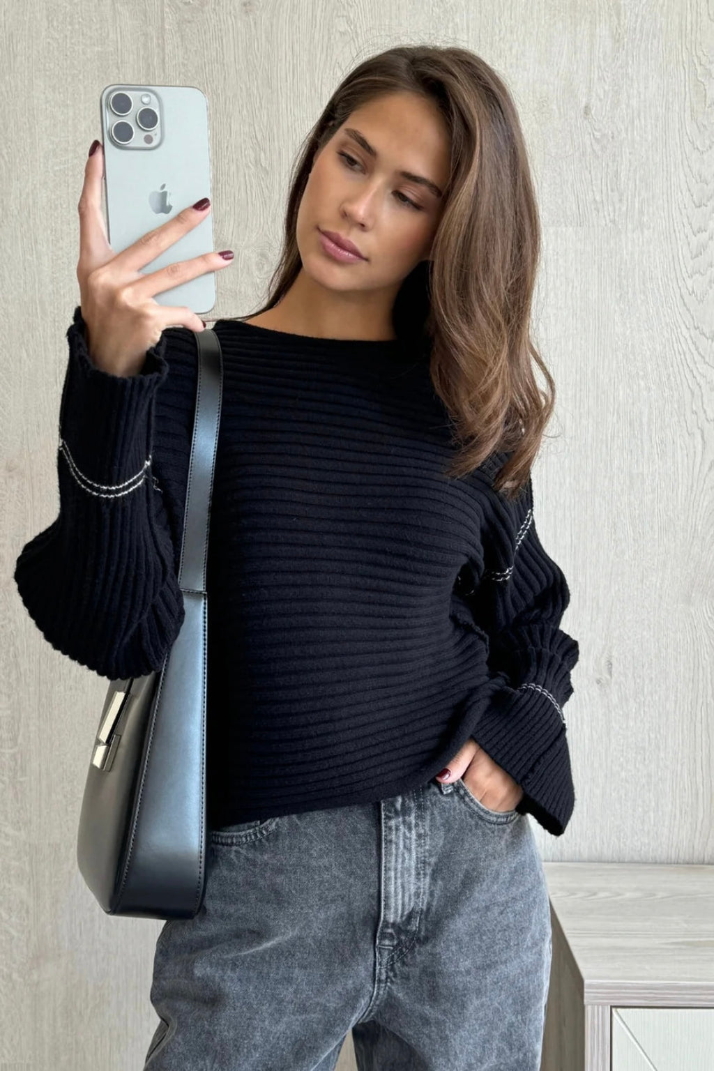 Charli - Anna Sweater (black)