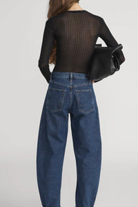 Frame - The Mesh Polka Dot Top (black)