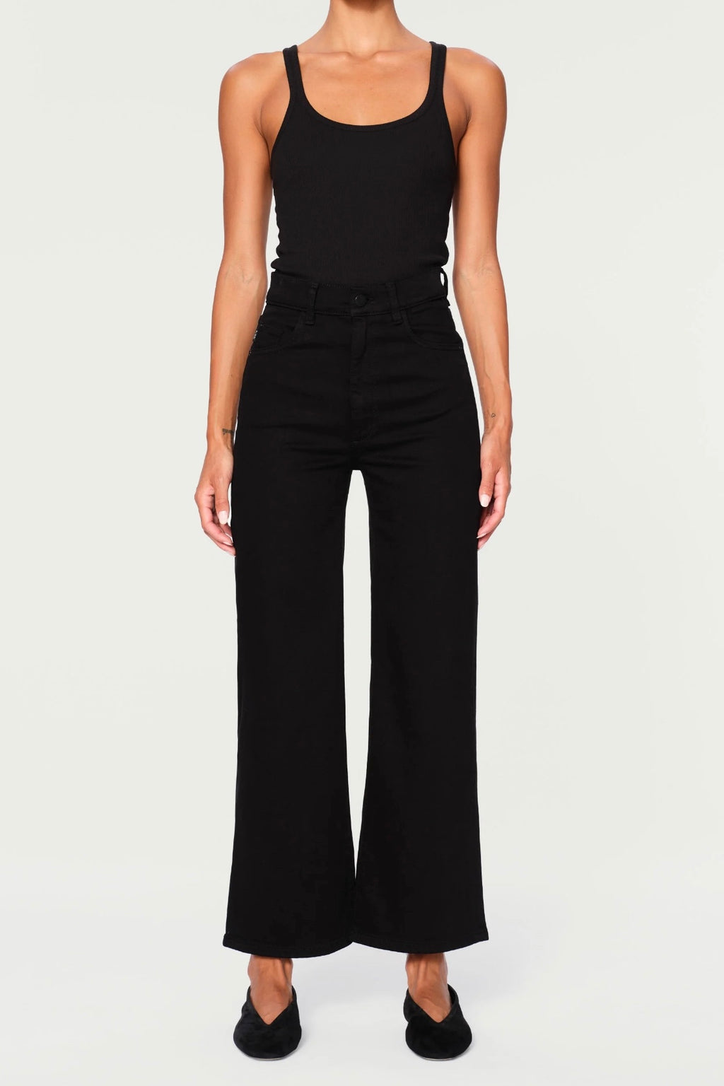 DL1961 - Hepburn Wide Leg  - 27" length (Jet Black)
