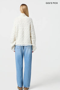 Guest in Residence - Cropped Cable Turtleneck