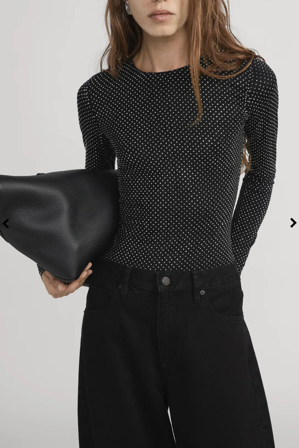 Frame - The Rhinestone Jersey Top (black)