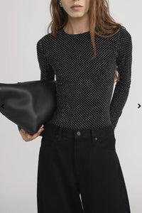 Frame - The Rhinestone Jersey Top (black)